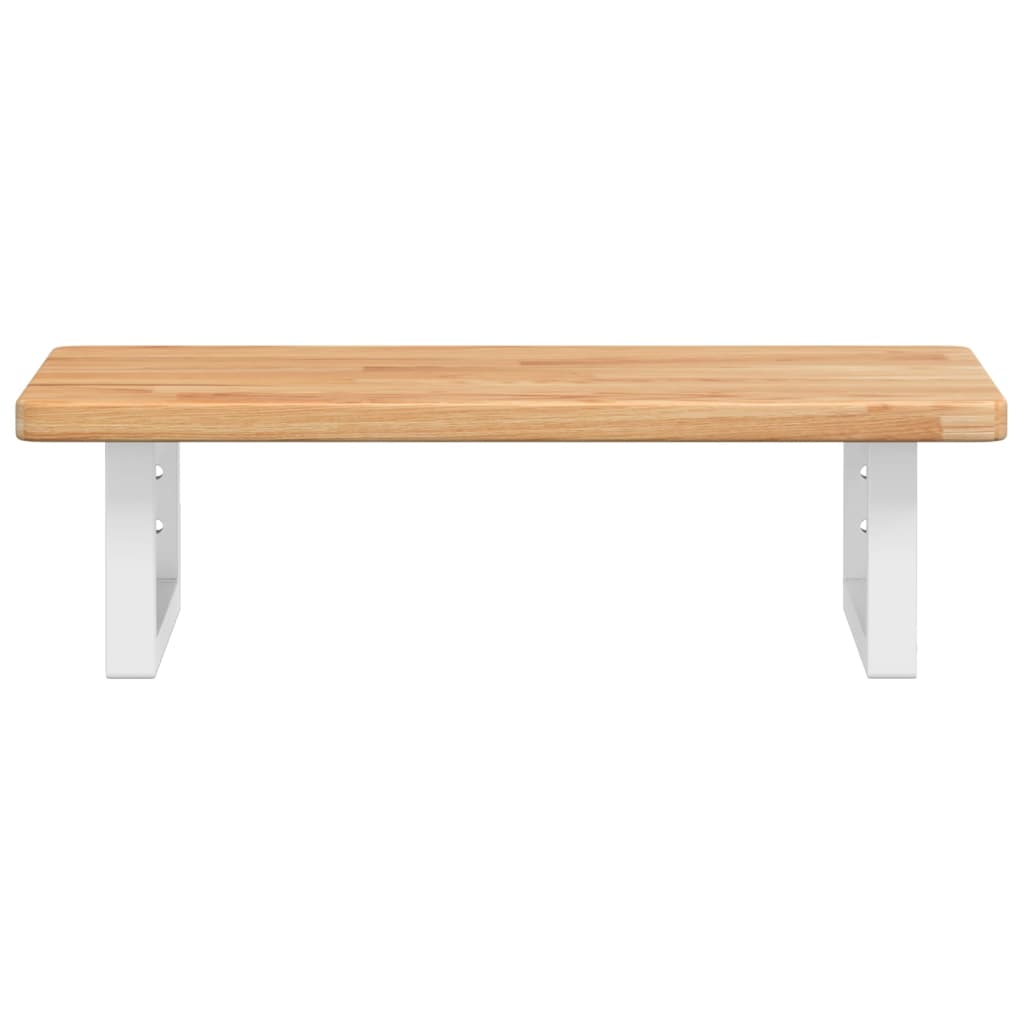 Basin Shelf Wall Mounted Steel and Solid Wood Oak