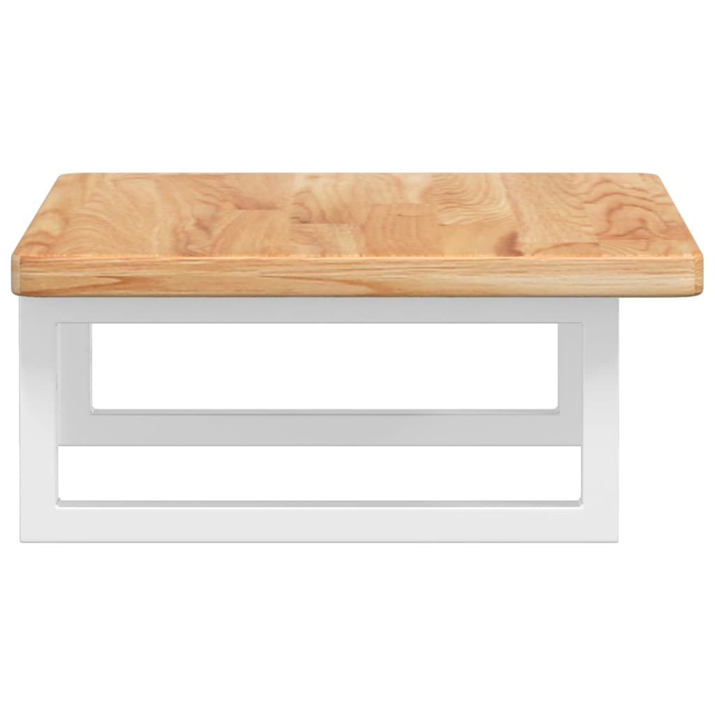 Basin Shelf Wall Mounted Steel and Solid Wood Oak