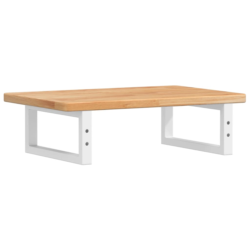Basin Shelf Wall Mounted Steel and Solid Wood Oak