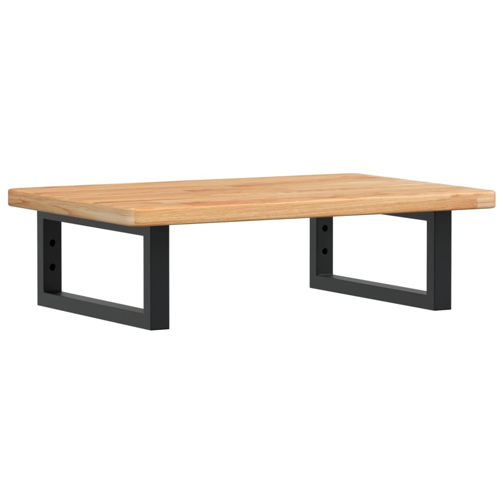 Basin Shelf Wall Mounted Steel and Solid Wood Oak