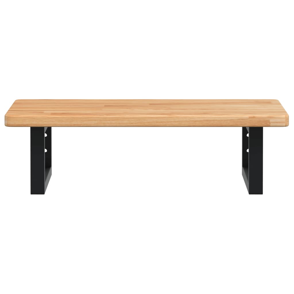 Basin Shelf Wall Mounted Steel and Solid Wood Oak