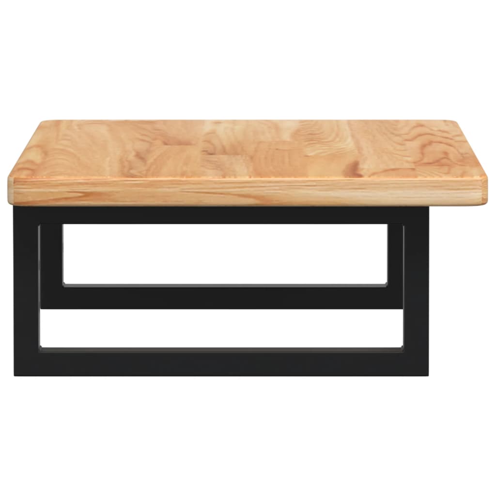 Basin Shelf Wall Mounted Steel and Solid Wood Oak