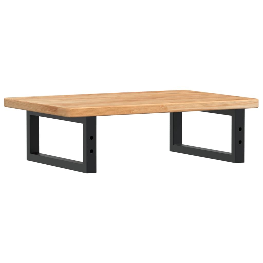 Basin Shelf Wall Mounted Steel and Solid Wood Oak