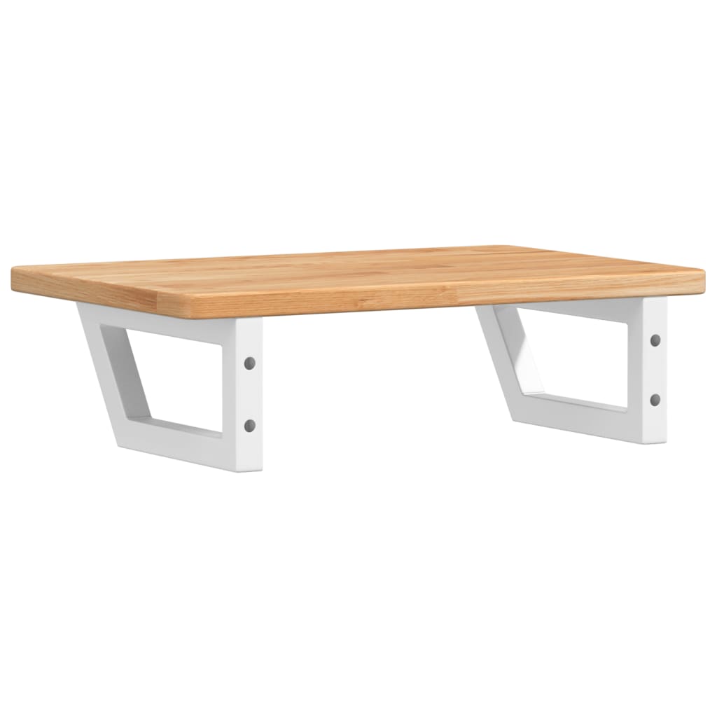 Basin Shelf Wall Mounted Steel and Solid Wood Oak
