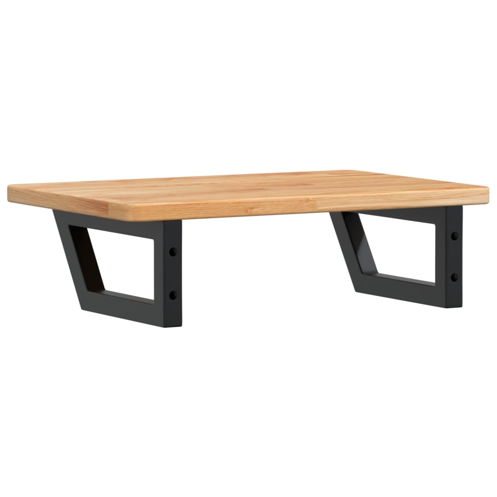 Basin Shelf Wall Mounted Steel and Solid Wood Oak