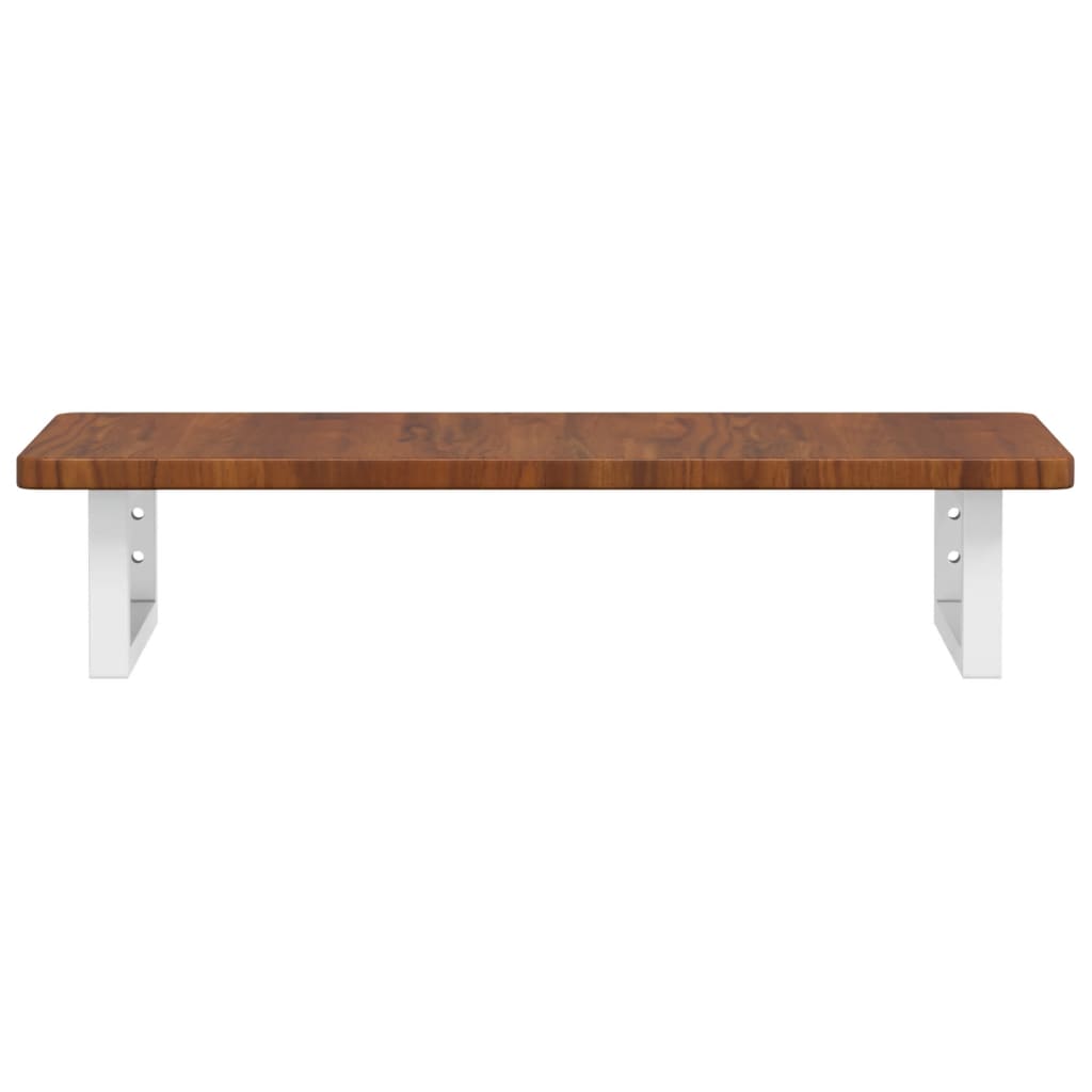 Basin Shelf Wall Mounted Steel and Solid Wood Oak