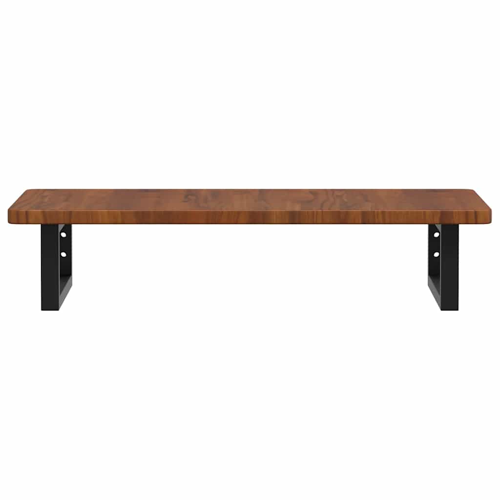 Basin Shelf Wall Mounted Steel and Solid Wood Oak