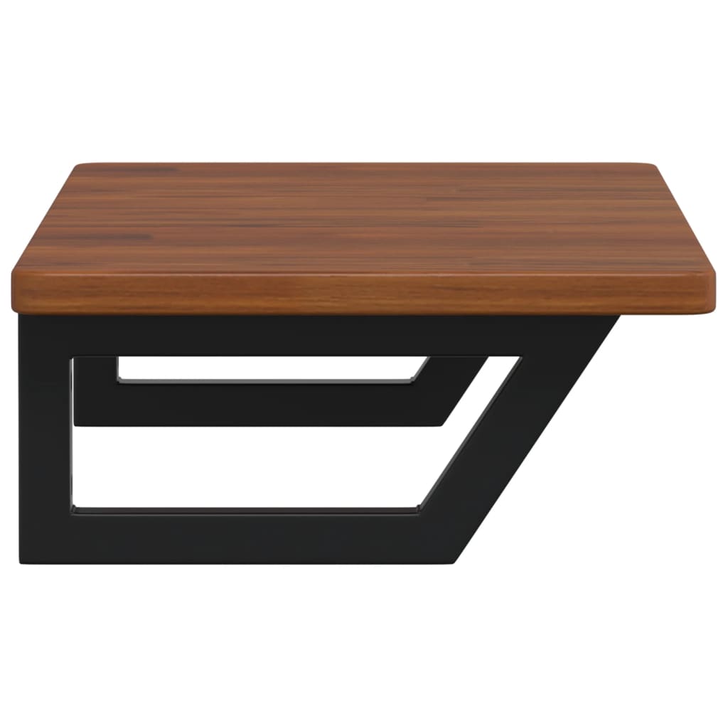 Basin Shelf Wall Mounted Steel and Solid Wood Oak