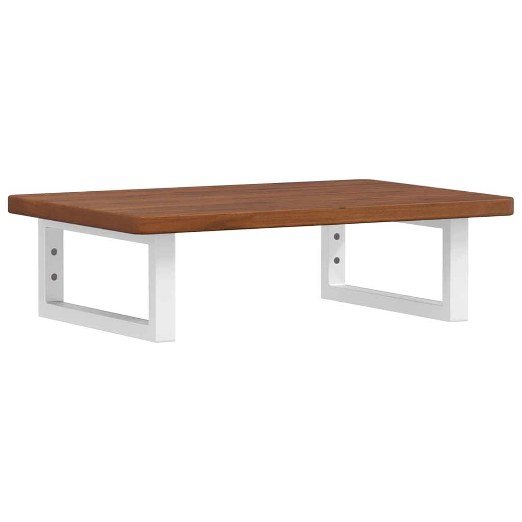 Basin Shelf Wall Mounted Steel and Solid Wood Oak