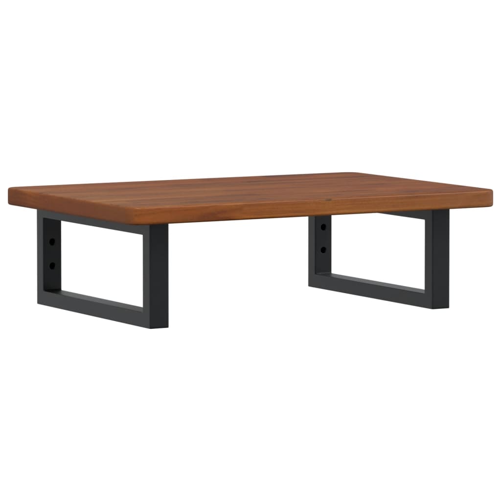 Basin Shelf Wall Mounted Steel and Solid Wood Oak