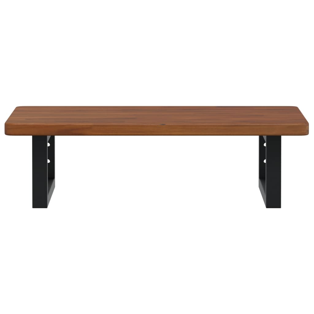 Basin Shelf Wall Mounted Steel and Solid Wood Oak