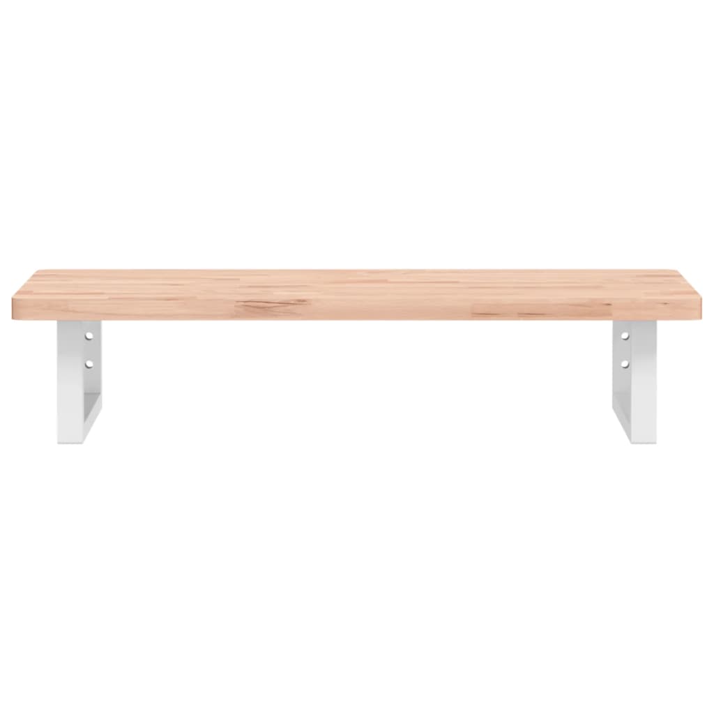 Basin Shelf Wall Mounted Steel and Solid Wood Beech