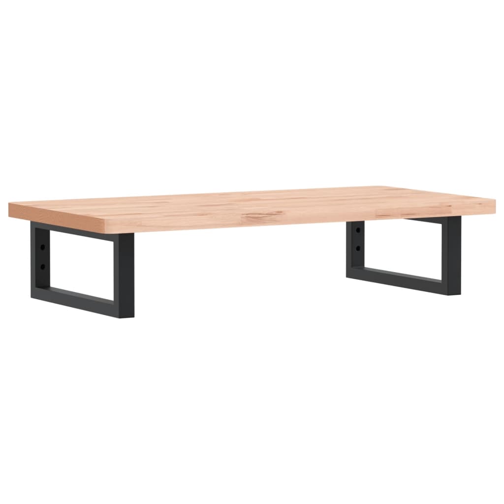 Basin Shelf Wall Mounted Steel and Solid Wood Beech