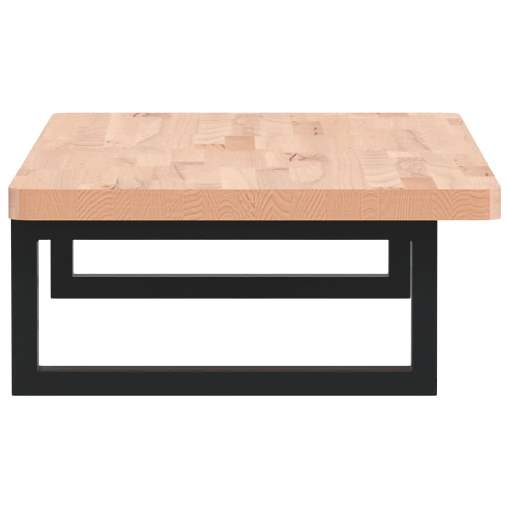 Basin Shelf Wall Mounted Steel and Solid Wood Beech