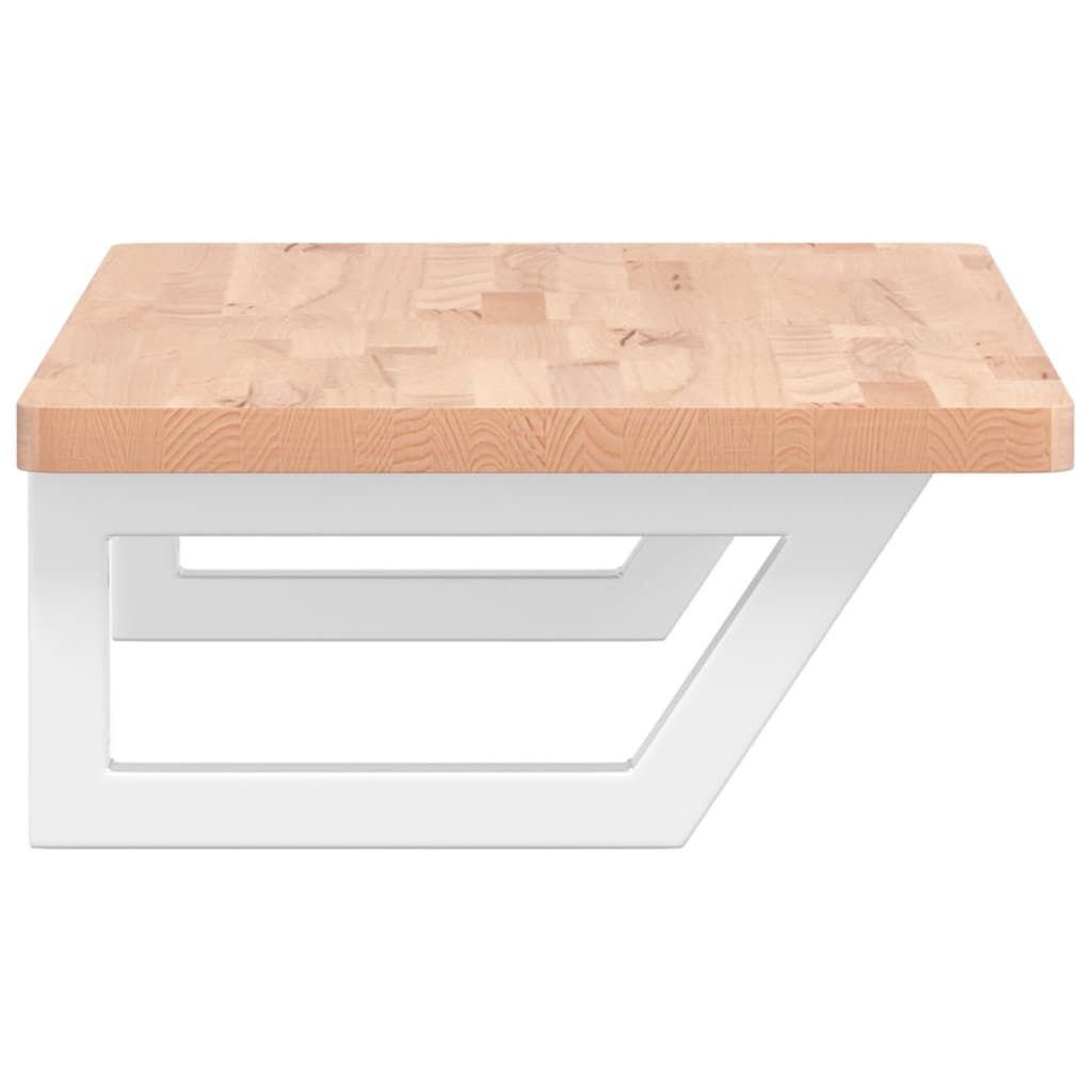 Basin Shelf Wall Mounted Steel and Solid Wood Beech