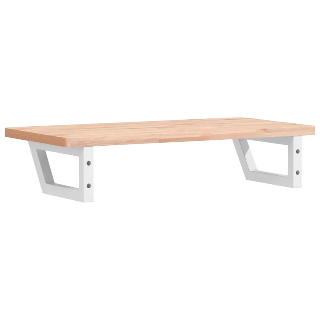 Basin Shelf Wall Mounted Steel and Solid Wood Beech