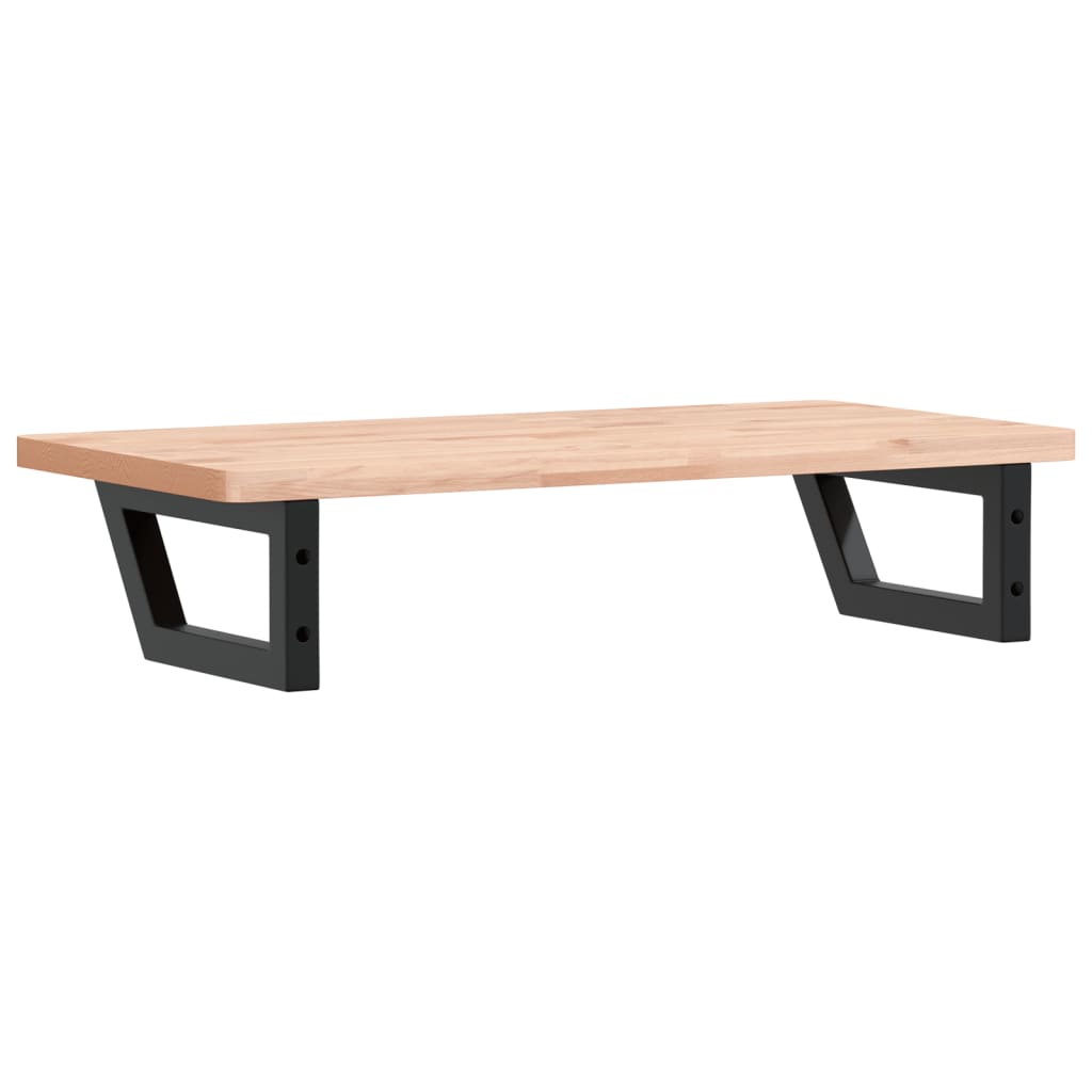 Basin Shelf Wall Mounted Steel and Solid Wood Beech