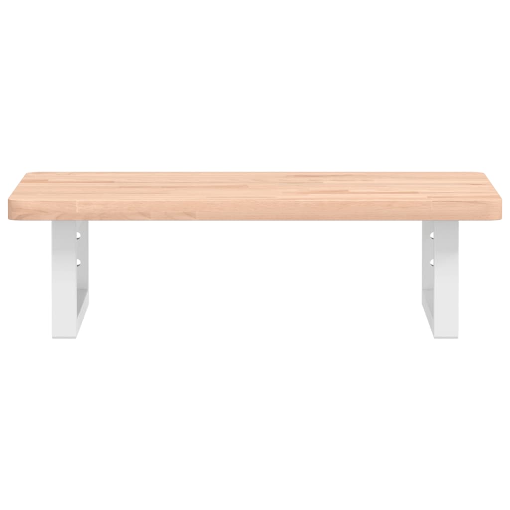 vidaXL Basin Shelf Wall Mounted Steel and Solid Wood Beech