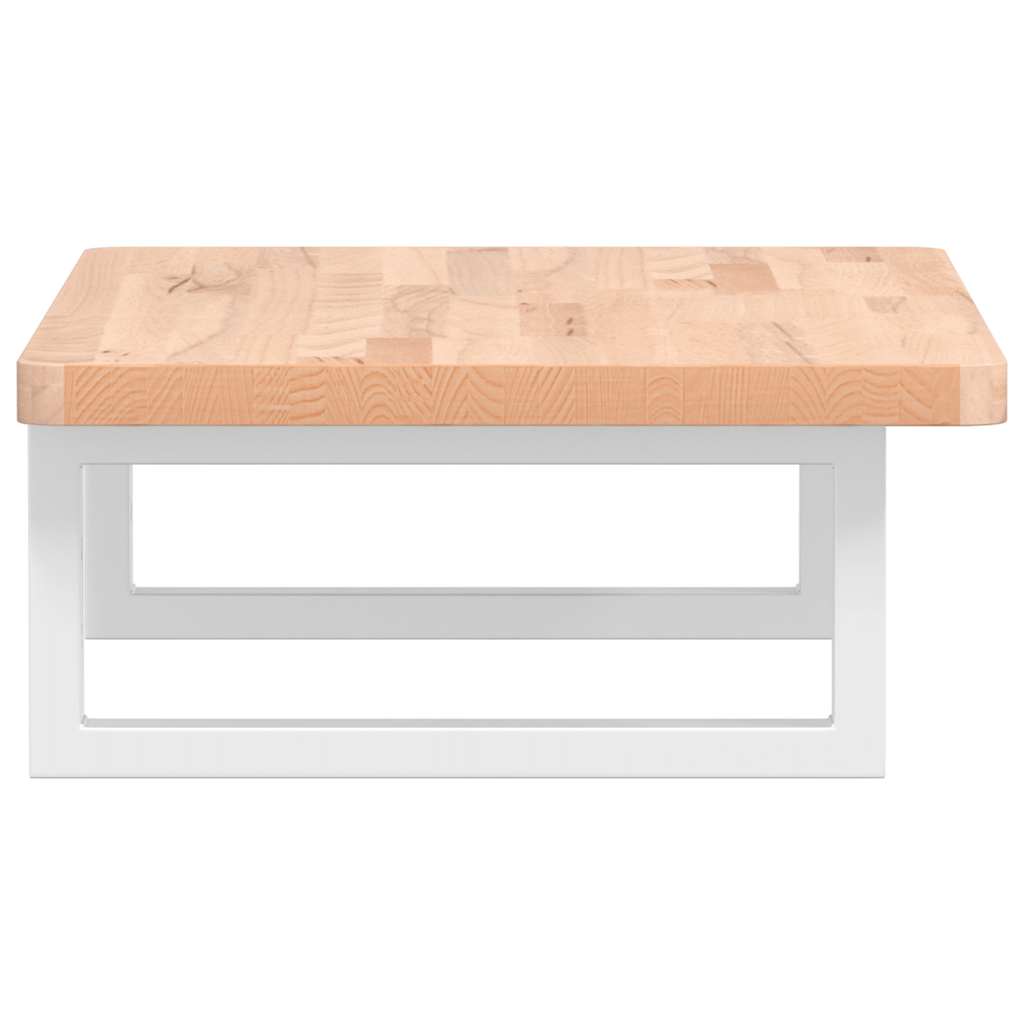 Basin Shelf Wall Mounted Steel and Solid Wood Beech