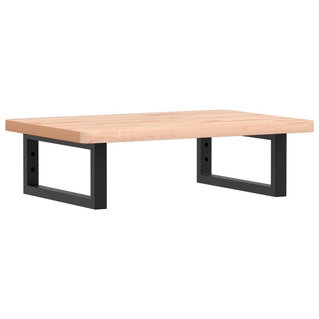 Basin Shelf Wall Mounted Steel and Solid Wood Beech