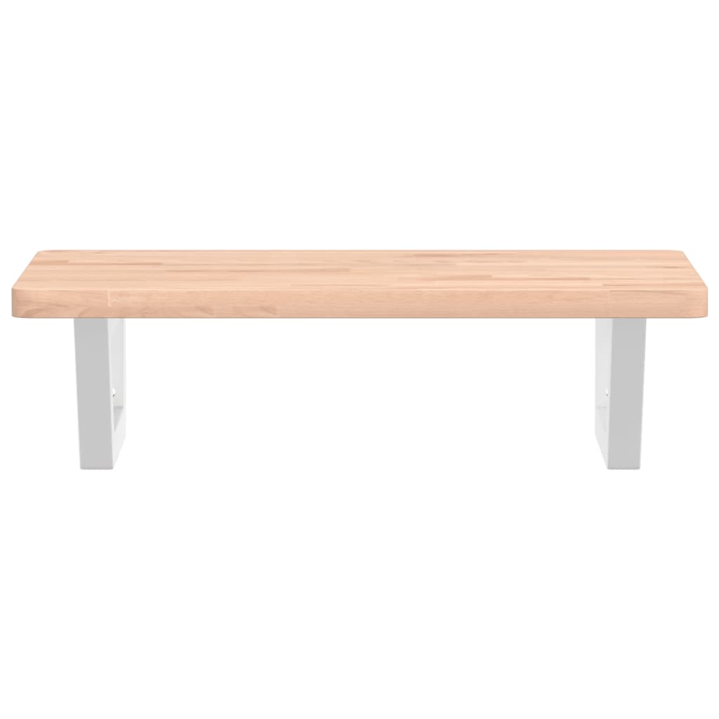 vidaXL Basin Shelf Wall Mounted Steel and Solid Wood Beech