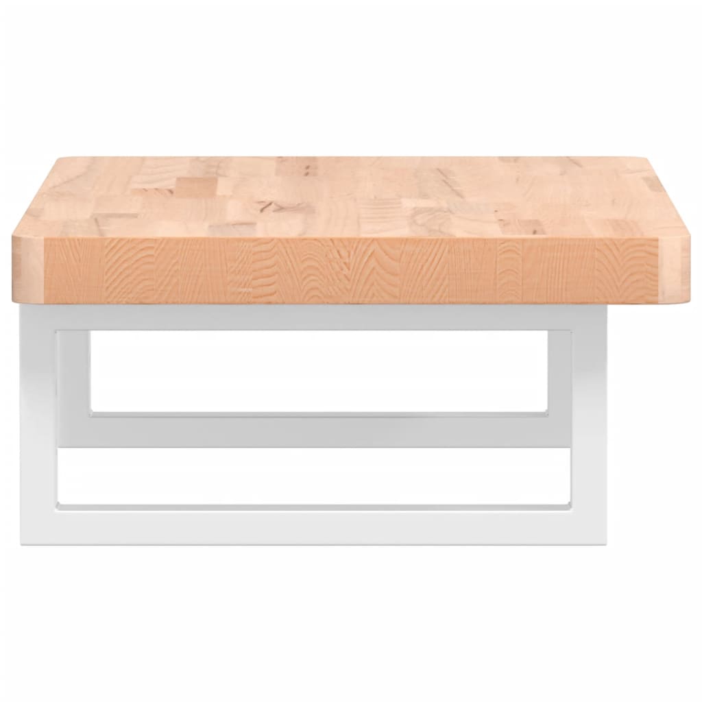 Basin Shelf Wall Mounted Steel and Solid Wood Beech
