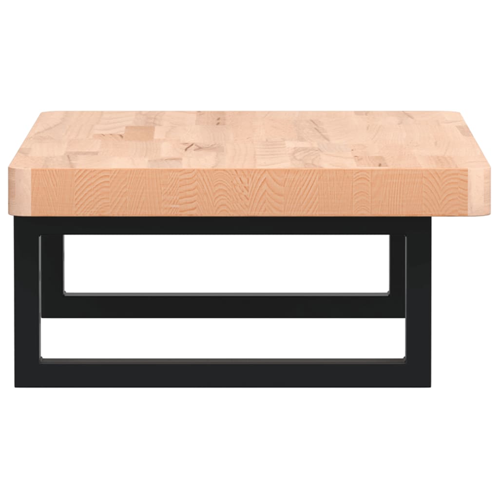 Basin Shelf Wall Mounted Steel and Solid Wood Beech