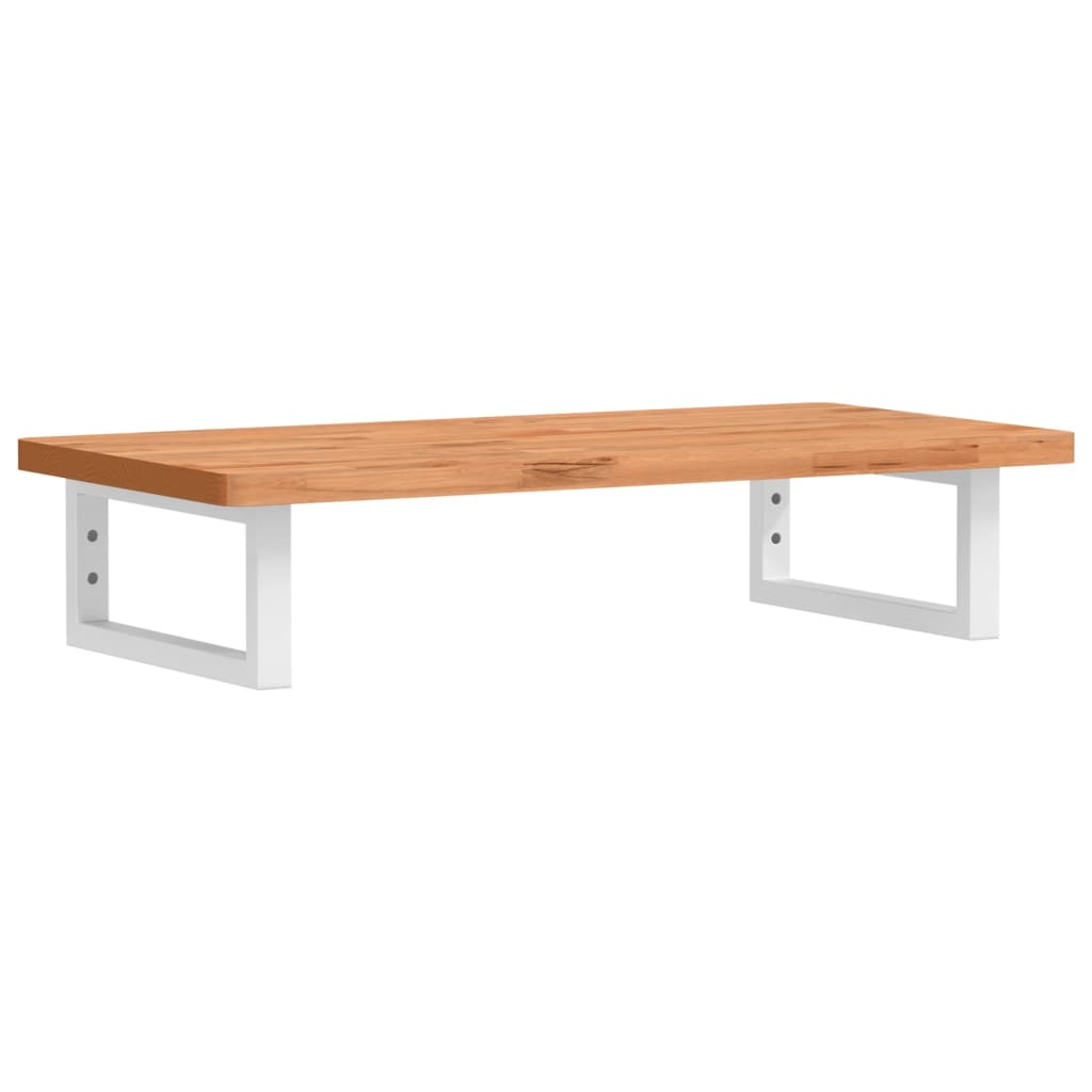 Basin Shelf Wall Mounted Steel and Solid Wood Beech