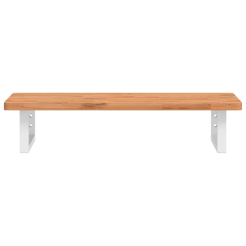 Basin Shelf Wall Mounted Steel and Solid Wood Beech
