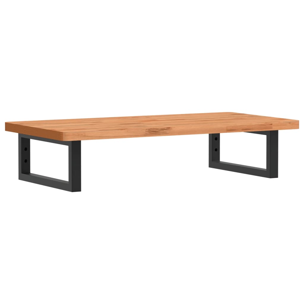 Basin Shelf Wall Mounted Steel and Solid Wood Beech