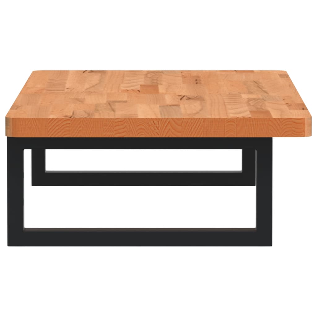 Basin Shelf Wall Mounted Steel and Solid Wood Beech