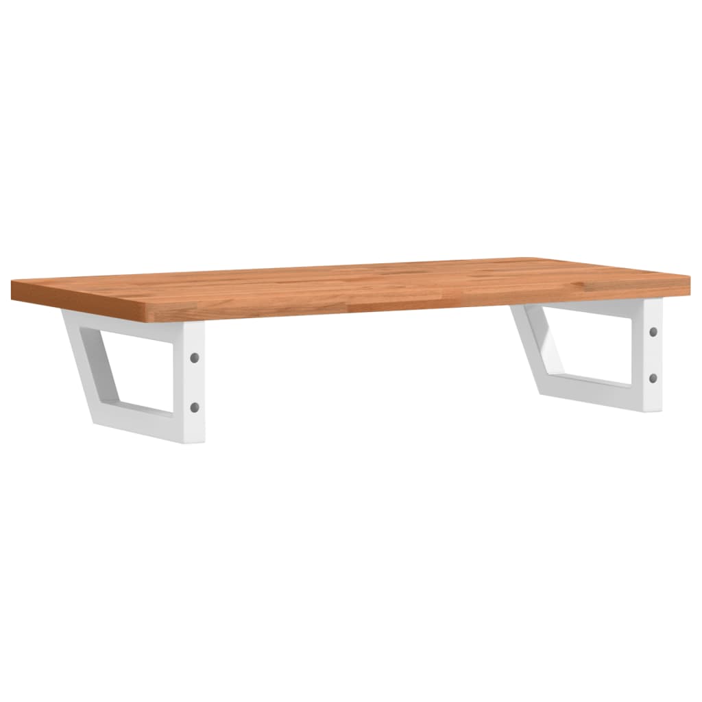 Basin Shelf Wall Mounted Steel and Solid Wood Beech