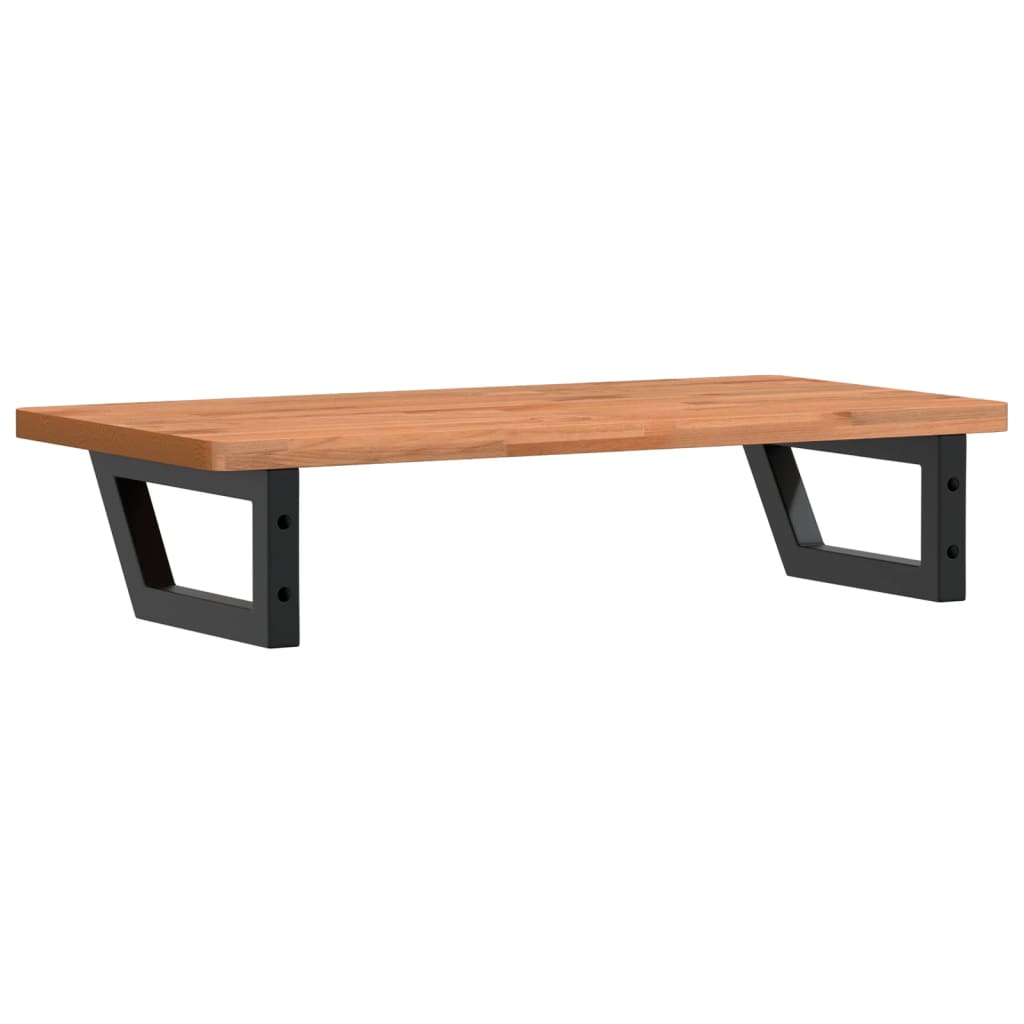 Basin Shelf Wall Mounted Steel and Solid Wood Beech