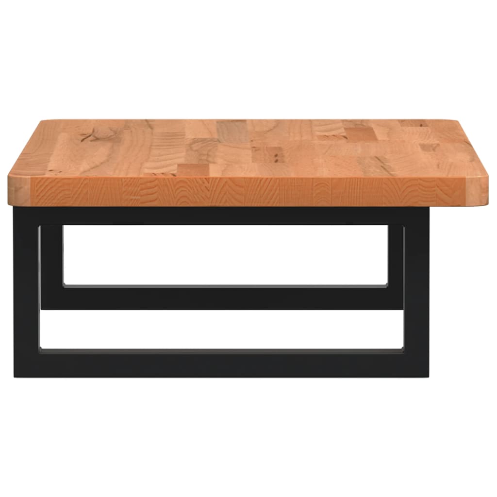 Basin Shelf Wall Mounted Steel and Solid Wood Beech