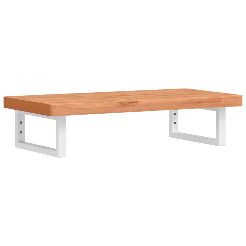 Basin Shelf Wall Mounted Steel and Solid Wood Beech
