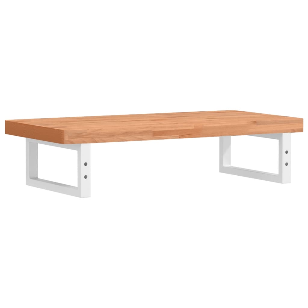 Basin Shelf Wall Mounted Steel and Solid Wood Beech