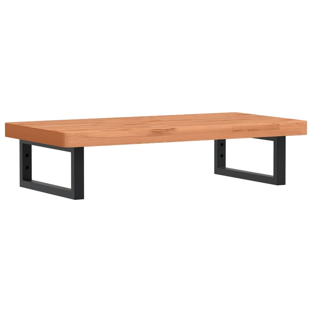 Basin Shelf Wall Mounted Steel and Solid Wood Beech