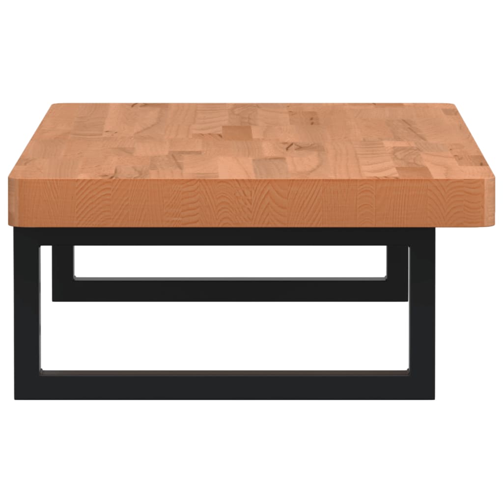 Basin Shelf Wall Mounted Steel and Solid Wood Beech