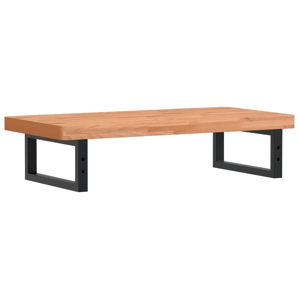 Basin Shelf Wall Mounted Steel and Solid Wood Beech