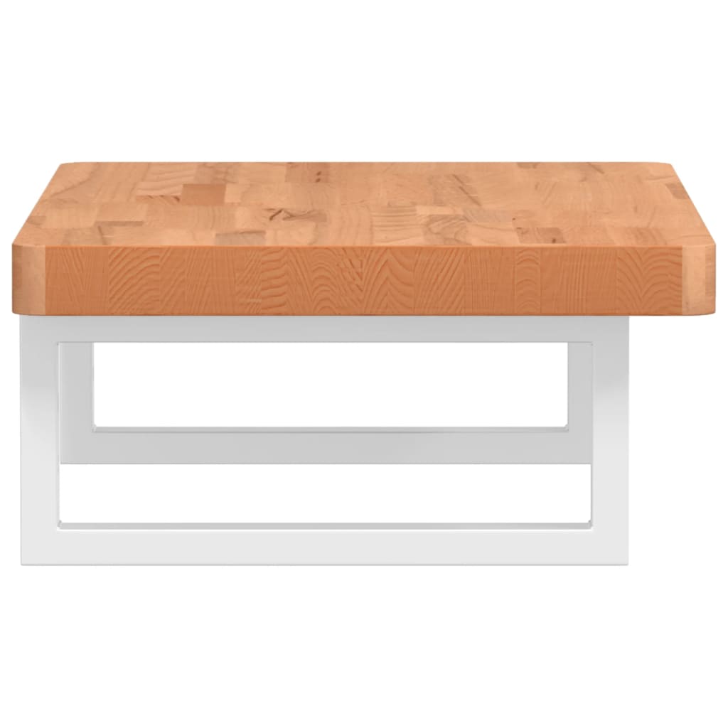 Basin Shelf Wall Mounted Steel and Solid Wood Beech