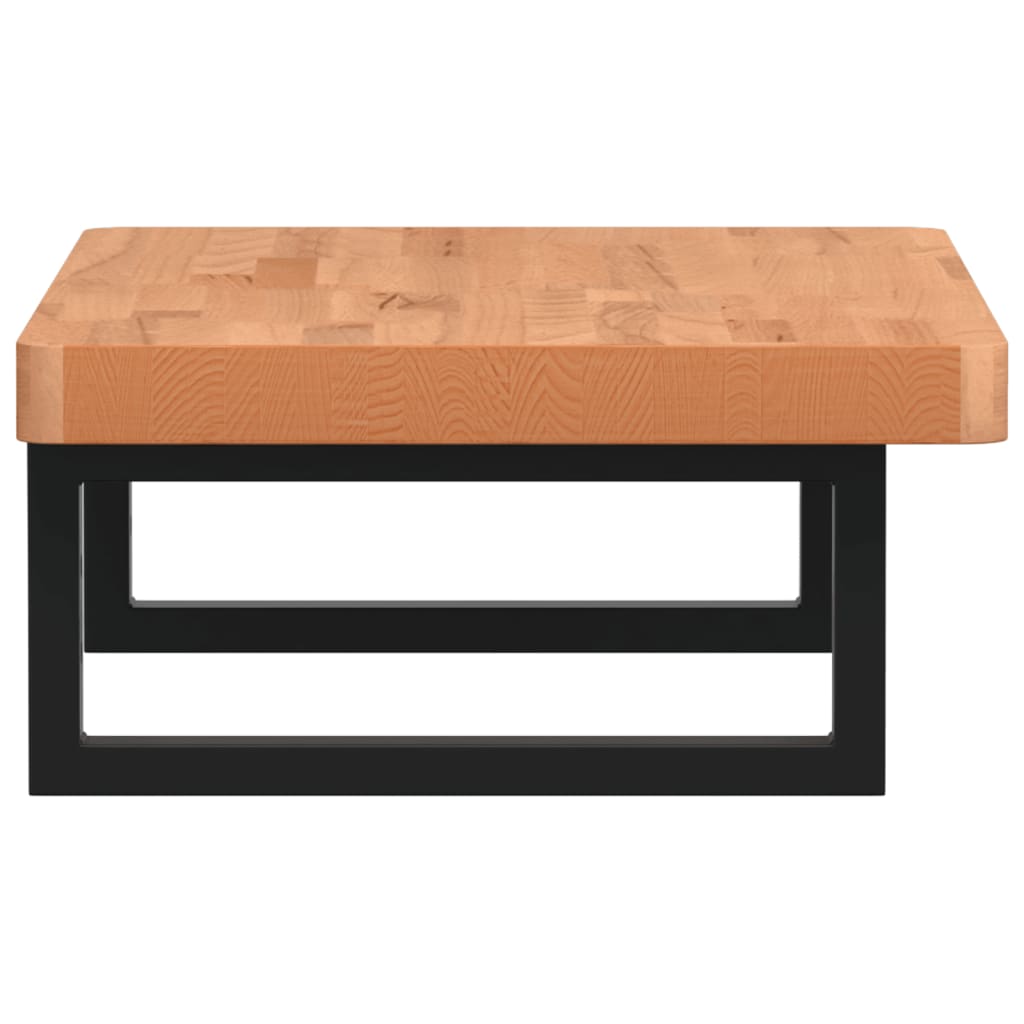 Basin Shelf Wall Mounted Steel and Solid Wood Beech