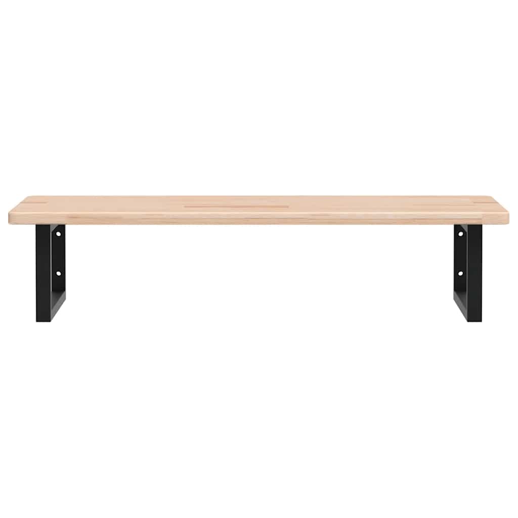 Basin Shelf Wall Mounted Steel and Solid Wood Oak