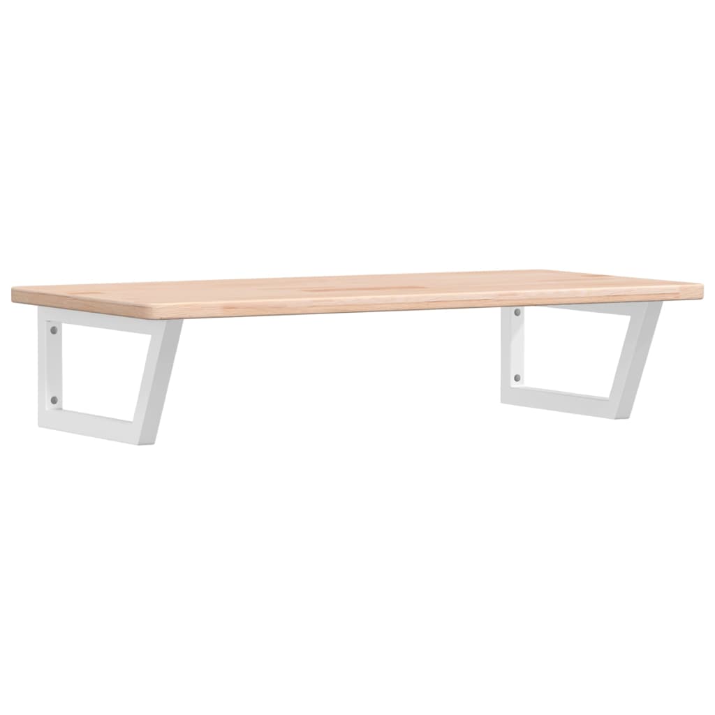 Basin Shelf Wall Mounted Steel and Solid Wood Oak