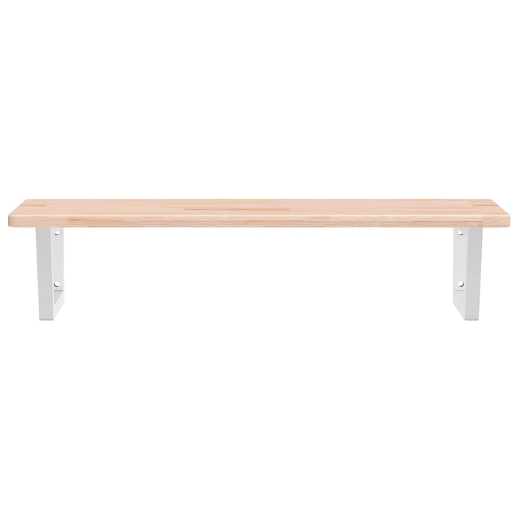 Basin Shelf Wall Mounted Steel and Solid Wood Oak
