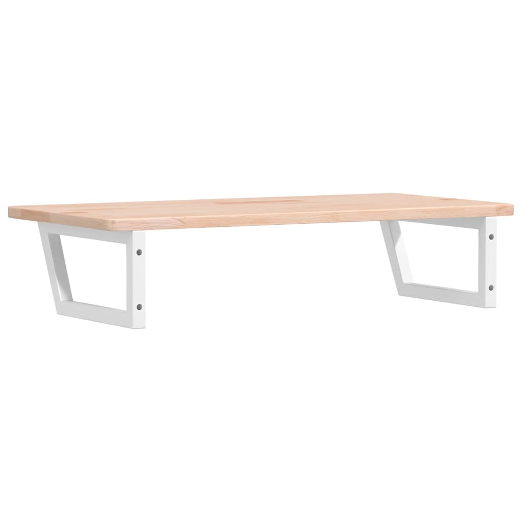 Basin Shelf Wall Mounted Steel and Solid Wood Oak