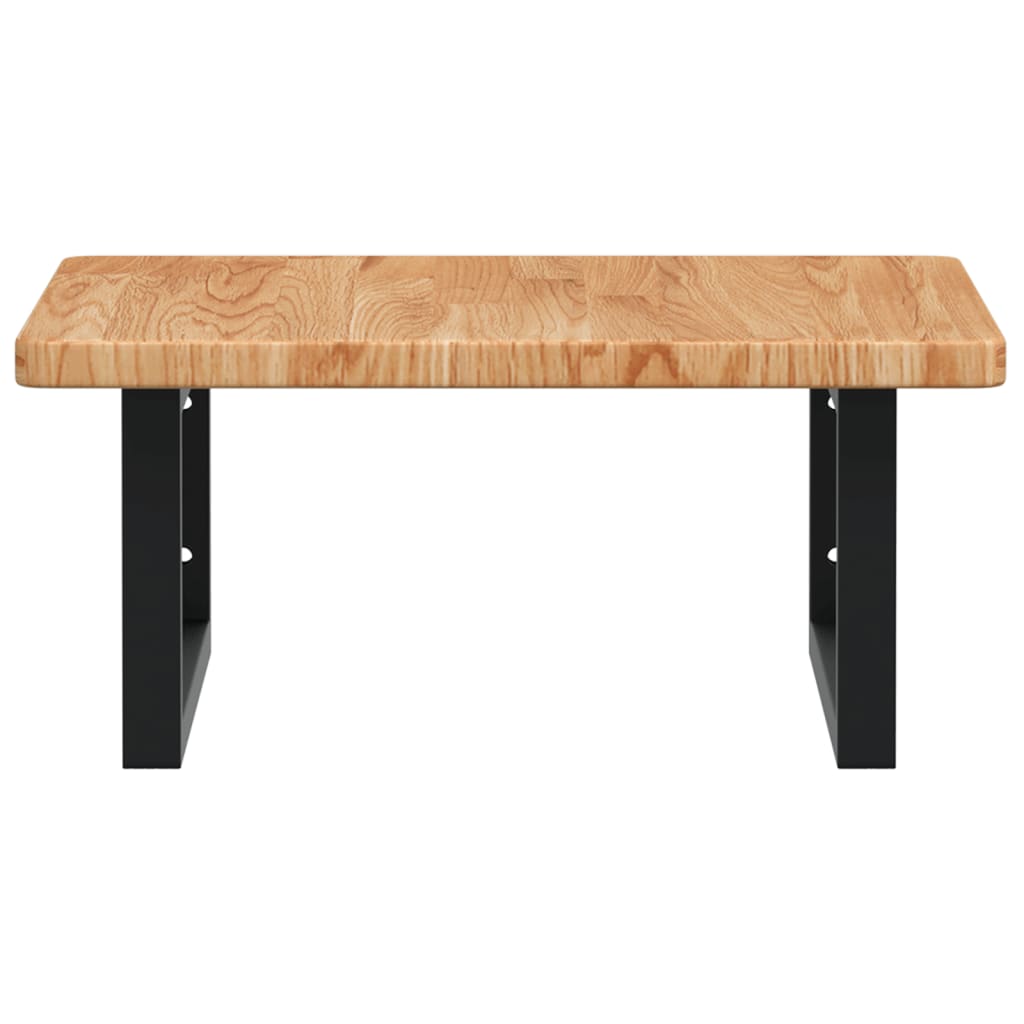 Basin Shelf Wall Mounted Steel and Solid Wood Oak