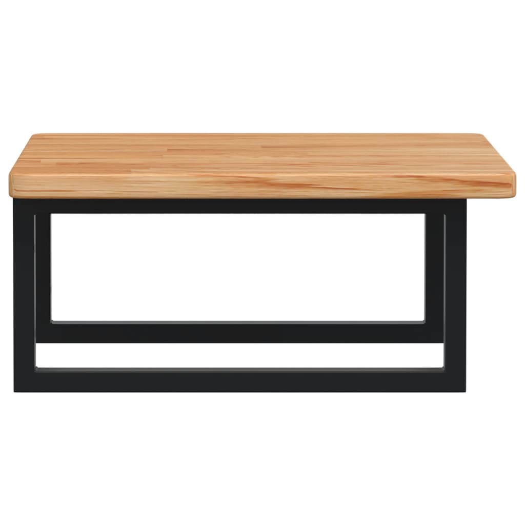 Basin Shelf Wall Mounted Steel and Solid Wood Oak