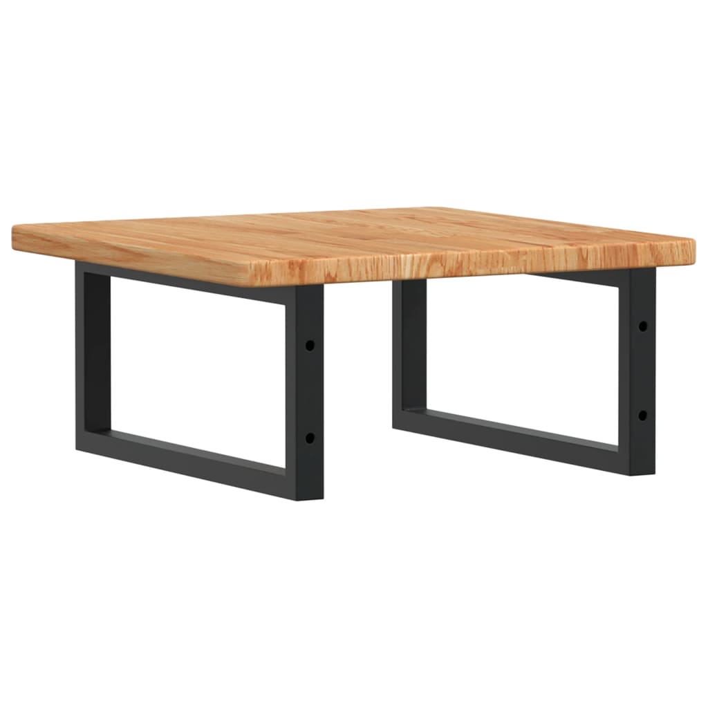 Basin Shelf Wall Mounted Steel and Solid Wood Oak