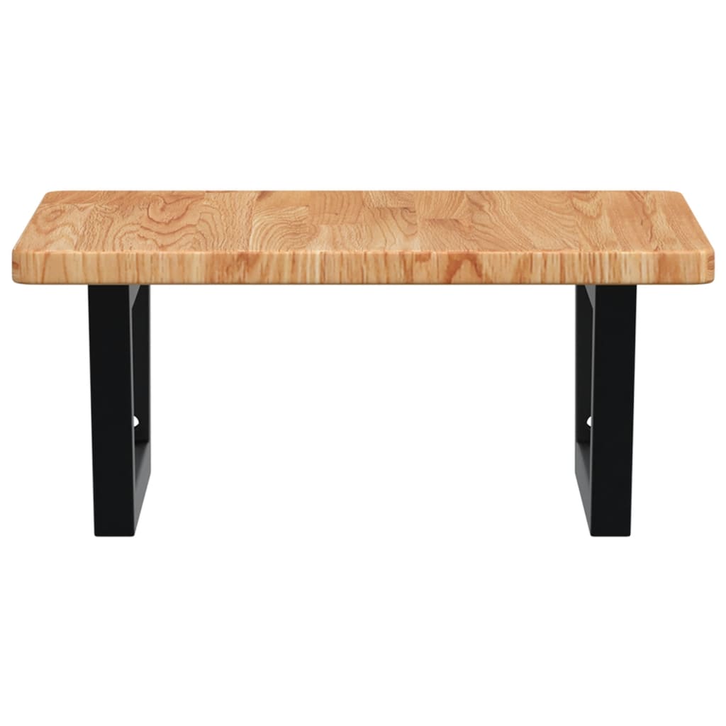 Basin Shelf Wall Mounted Steel and Solid Wood Oak