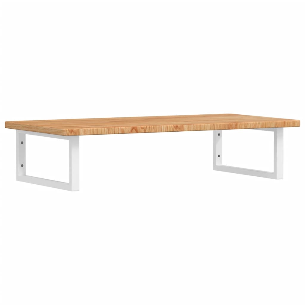 Basin Shelf Wall Mounted Steel and Solid Wood Oak